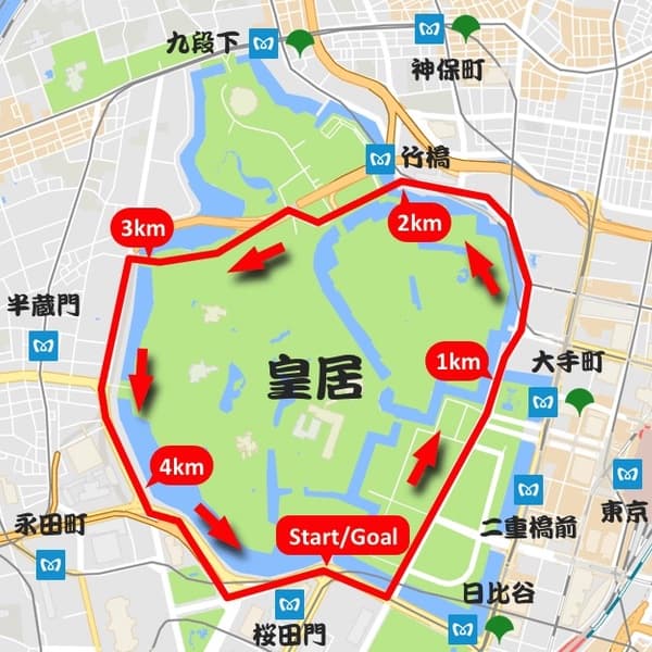 皇居ランニングってどんなコース？一周は何キロ？